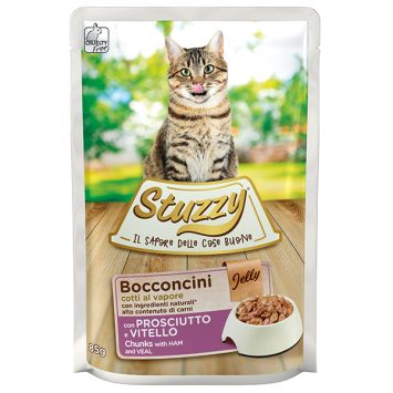 Stuzzy (Штузи) Cat   Ham and Veal – Консервированный корм в желе для котов (телятина)