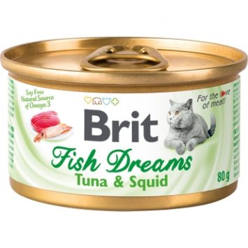 Brit Fish ( Брит Фреш) Dreams консервы для кошек с тунцом и кальмаром