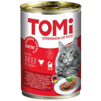 Tomi (Томи) Beef -Влажный корм для кошек (говядина), банка