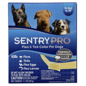 Новинка! SENTRY СЕНТРИ ПРО (SentryPro) ошейник для собак от блох, клещей, яиц и личинок блох 6 месяцев защиты