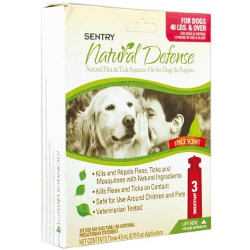 Sentry (Сентри) Natural Defense - Капли от блох и клещей для собак от 18 кг (4,5 мл.) 