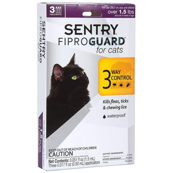 Sentry (Сентри) FiproGuard - Капли от блох, клещей, вшей для котов и котят,0.5 мл (1 пипетка)