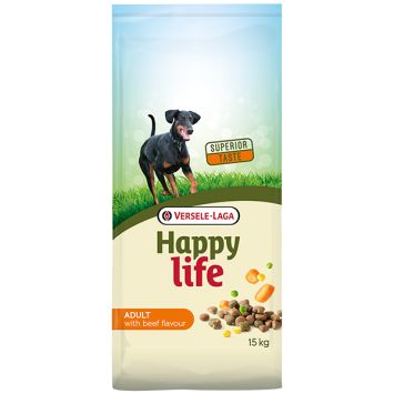 Happy Life Adult with Beef flavouring (Хеппи Лайф) - Сухой премиум корм для собак всех пород (говядина)