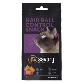 Savory (Сейвори) Snack Hair-ball Control - Лакомство для кошек подушечки для контроля образования шерстяных комочков