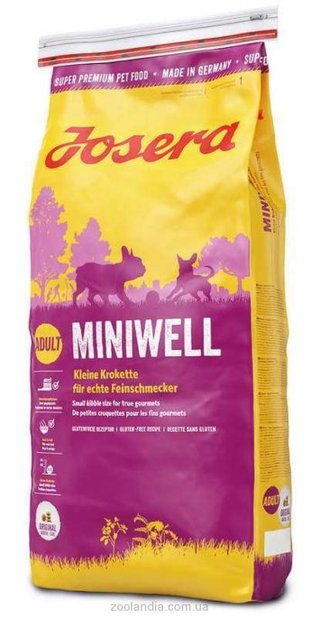 Josera (Йозера) Miniwell - Корм для взрослых собак мелких пород (птица, рис)