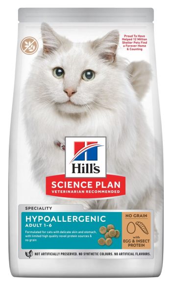 Hills ( Хилс ) Science Plan Feline Adult Hypoallergenic - Сухой гипоаллергенный корм для кошек яйцо и насекомые