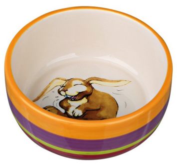 Trixie (Трикси) - Керамическая миска для кролика цветная, 250 мл / 11 см