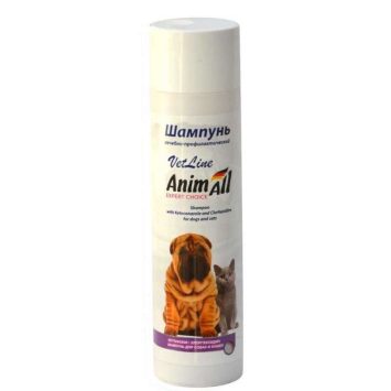 AnimAll VetLine (ЭнимАлл ВетЛайн) Шампунь лечебный для кошек и собак с хлоргексидином и кетоконазолом