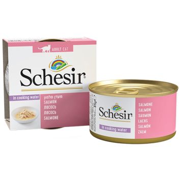 Schesir (Шезир) Salmon Natural Style - Влажный корм для кошек лосось в собственном соку, банка