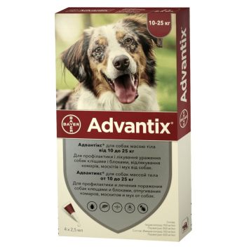 Advantix (Адвантикс) - Капли против блох, клещей, комаров для собак 10-25 кг (1 пипетка)