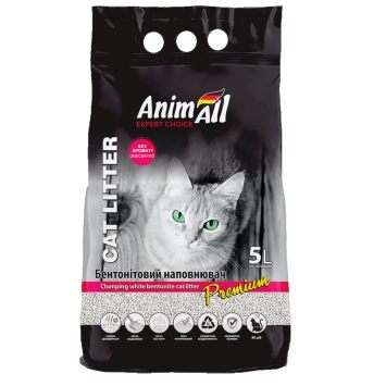 AnimAll (ЭнимАлл) Cat litter Classic - Наполнитель бентонитовый, белый, без аромата