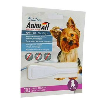 AnimAll VetLine (ЭнимАлл ВетЛайн) Spot-On - Противопаразитарные Капли для собак весом 4-10 кг
