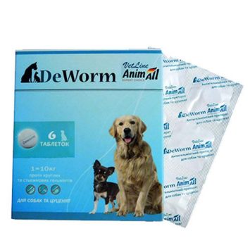 AnimAll VetLine (ЭнимАлл ВетЛайн) DeWorm - Антигельминтный препарат для собак и щенков (таблетки)
