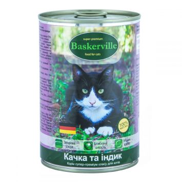 Baskerville (Баскервиль) - Консервированный корм для котов (утка/индейка)