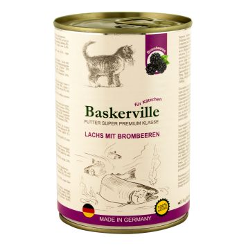 Baskerville (Баскервиль) Super Premium - Консервированный корм для котят (лосось/ежевика)