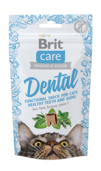 Brit Care Cat Snack Dental Функциональное беззерновое лакомство для кошек, для здоровья зубов и десен