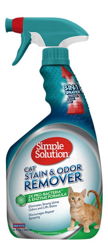 Simple Solutions (Симпл Солюшн) Cat Stain and Odor Remover - Для нейтрализации запахов удаления пятен, с про-бактериями и энзимами