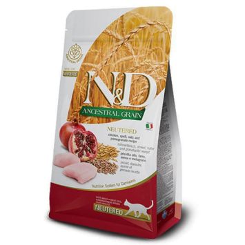 Farmina (Фармина) N&D Low Grain Cat Neutered Chicken Adult - Низкозерновой Сухой корм для стерилизованных взрослых котов (курица/гранат)