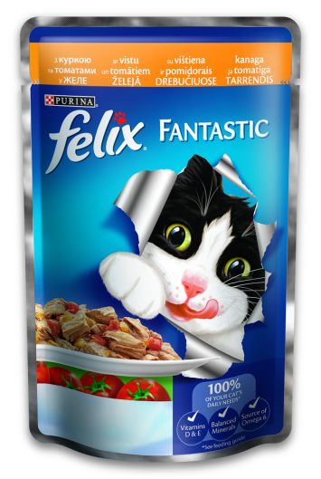 Felix (Феликс) Fantastic Кусочки с курицей и томатами в желе (пауч)