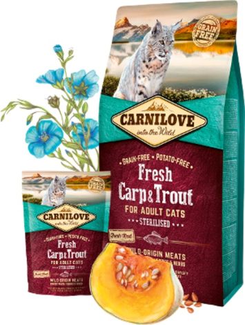 Carnilove (Карнилав) Cat Fresh Carp &Trout Sterilised for Adult - корм для стерилизованных кошек, с карпом и форелью
