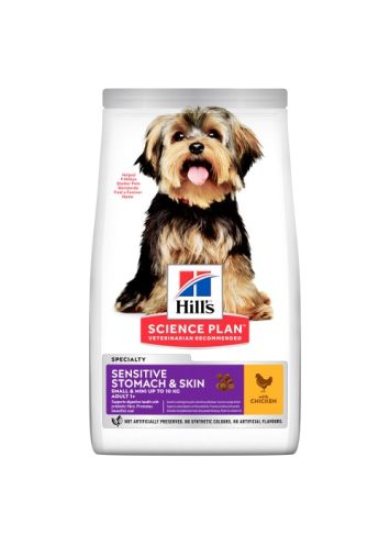 Hills (Хилс) SP Canine Adult Sensitive Stomach &Skin Small &Mini Сухой Корм для собак малых и миниатюрных пород с чувствительным желудком и кожей (курица)