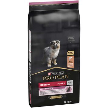 Purina Pro Plan (Про план) puppy medium sensitive skin optiderma - корм для щенков средних пород с лососем и рисом