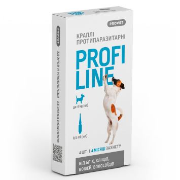ProVET (ПроВет) ProFiline - Капли от блох и клещей  для собак до 4 кг (инсектоакарицид)