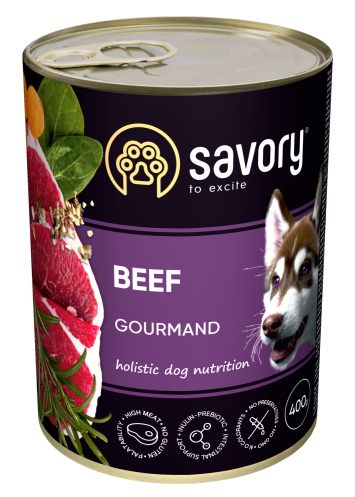 Savory (Cейвори) Dog Gourmand Вeef - Консервированный корм для собак-гурманов (говядина)