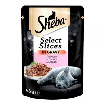 Sheba (Шеба) Select Slices in Gravy - Влажный корм с лососем для котов  в соусе, пауч