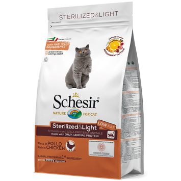 Schesir (Шезир) Cat Sterilized &Light - Сухой корм для стерилизованных кошек и кастрированных котов (курица)