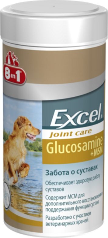 8in1 (8в1) Vitality Excel Joint Care Glucosamine + MSM - Кормовая добавка с глюкозамином, МСМ и витамином С