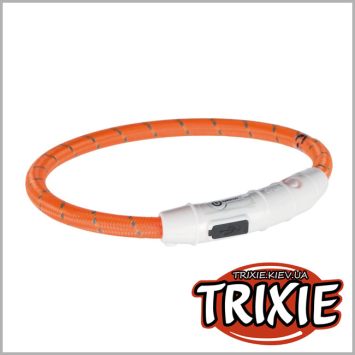 Trixie (Трикси)  - Ошейник для собак светящийся с USB, оранжевый