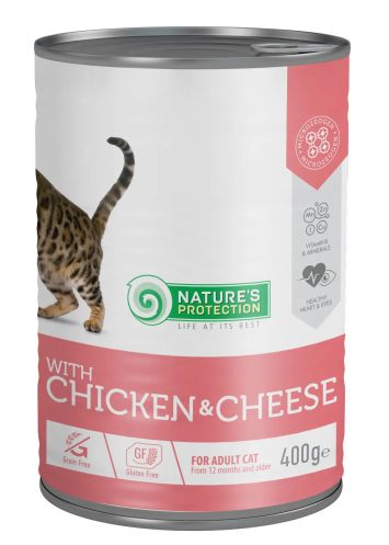 Nature's Protection (Нейчерс Протекшн) with Сhicken &Сheese – Консервированный корм для взрослых кошек (курица/сыр)