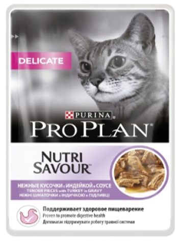 Purina Pro Plan Delicate влажный корм кусочки в соусе для кошек ( пауч)
