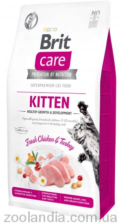 Brit Care (Брит Кеа) Grain Free Kitten Healthy Growth & Development - Беззерновой корм для котят (курица/индейка)