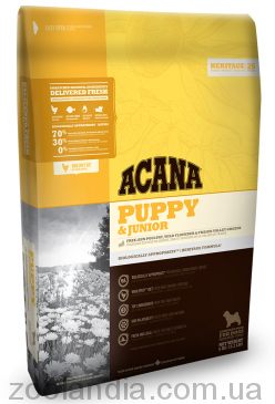Acana(Акана) Recipe Puppy and Junior - корм для щенков всех пород