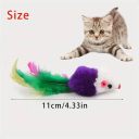 Игрушка для кошек мышка с перьями 11 см