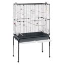Ferplast (Ферпласт) Cage Planeta Black вольер с подставкой для канареек и других экзотических птиц, 99,5х53х171,5 см (черный металл)