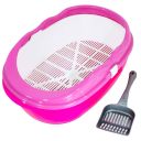 Lucky Pet (Лаки Пэт) Модерн - Туалет для кошек глубокий с сеткой, бортиком и лопаткой,  45x30x15 см