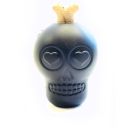 SodaPup (Сода Пап) Skull Treat Dispenser – Жевательная игрушка-диспенсер Череп для лакомств для собак, черный