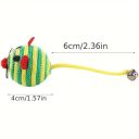 Игрушка для кота Мышка из верёвки с колокольчиком 4*6 см