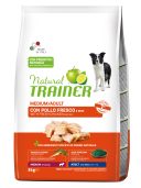 Trainer (Трейнер) Natural Super Adult Medium Con Pollo Fresco, Riso & Aloe Vera  - Сухой корм для взрослых собак средних пород с курицей, рисом и Алоэ Вера