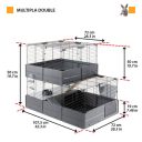 Ferplast (Ферпласт) Cage Multipla Double Black модульная клетка для средних грызунов, 107,5x72x96,5 см (черный металл)