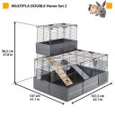 Ferplast (Ферпласт) Cage Multipla Double Black модульная клетка для средних грызунов, 107,5x72x96,5 см (черный металл)