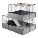 Ferplast (Ферпласт) Cage Multipla Double Black модульная клетка для средних грызунов, 107,5x72x96,5 см (черный металл)