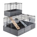 Ferplast (Ферпласт) Cage Multipla Double Black модульная клетка для средних грызунов, 107,5x72x96,5 см (черный металл)