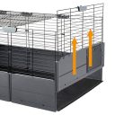 Ferplast (Ферпласт) Cage Multipla Double Black модульная клетка для средних грызунов, 107,5x72x96,5 см (черный металл)