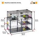 Ferplast (Ферпласт) Cage Multipla Hamster Crystal Black клетка для хомяка, 72,5x37,5x62 см (черный металл)