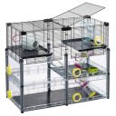Ferplast (Ферпласт) Cage Multipla Hamster Crystal Black клетка для хомяка, 72,5x37,5x62 см (черный металл)