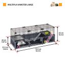 Ferplast (Ферпласт) Cage Multipla Hamster Large Black клетка для хомяка,107,5x37,5x42 см (черный металл)